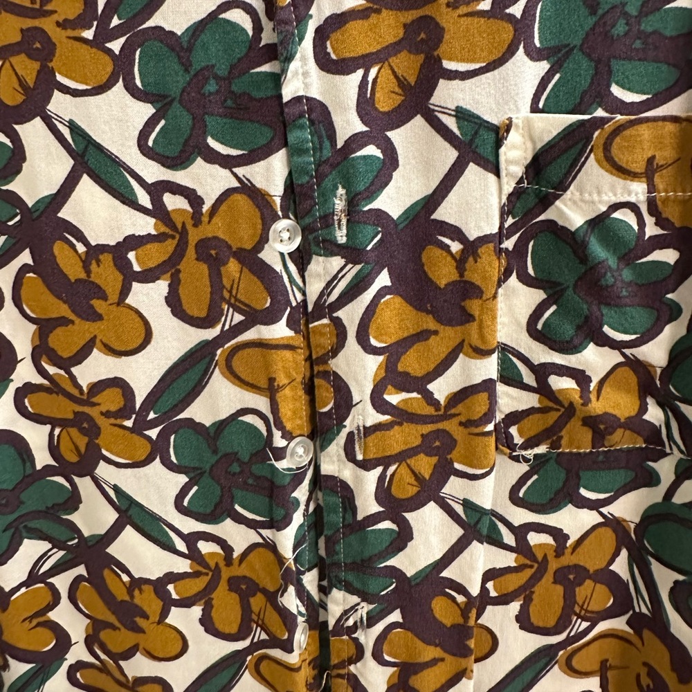 RSQ Green and Yellow Casual Button Down Shirt - Picture 3 of 3